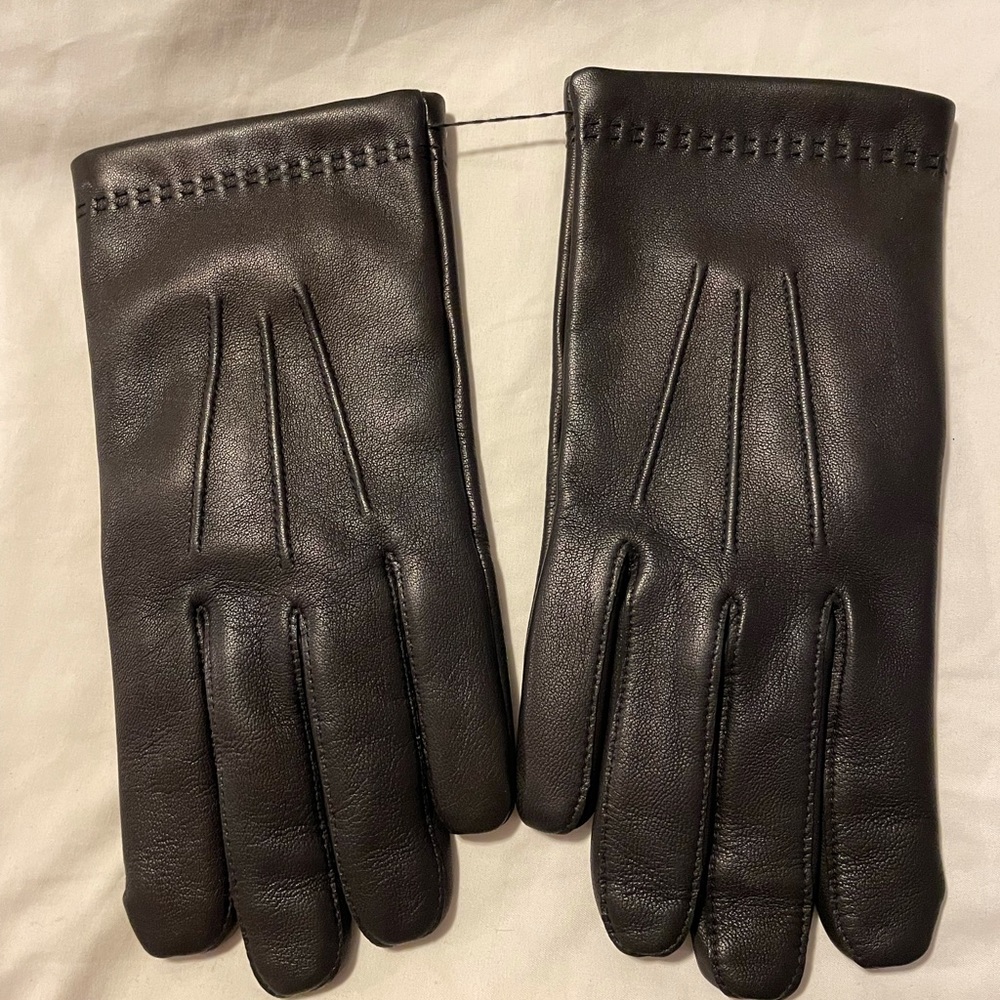 Mulberry Soft Napa Black Leather Gloves